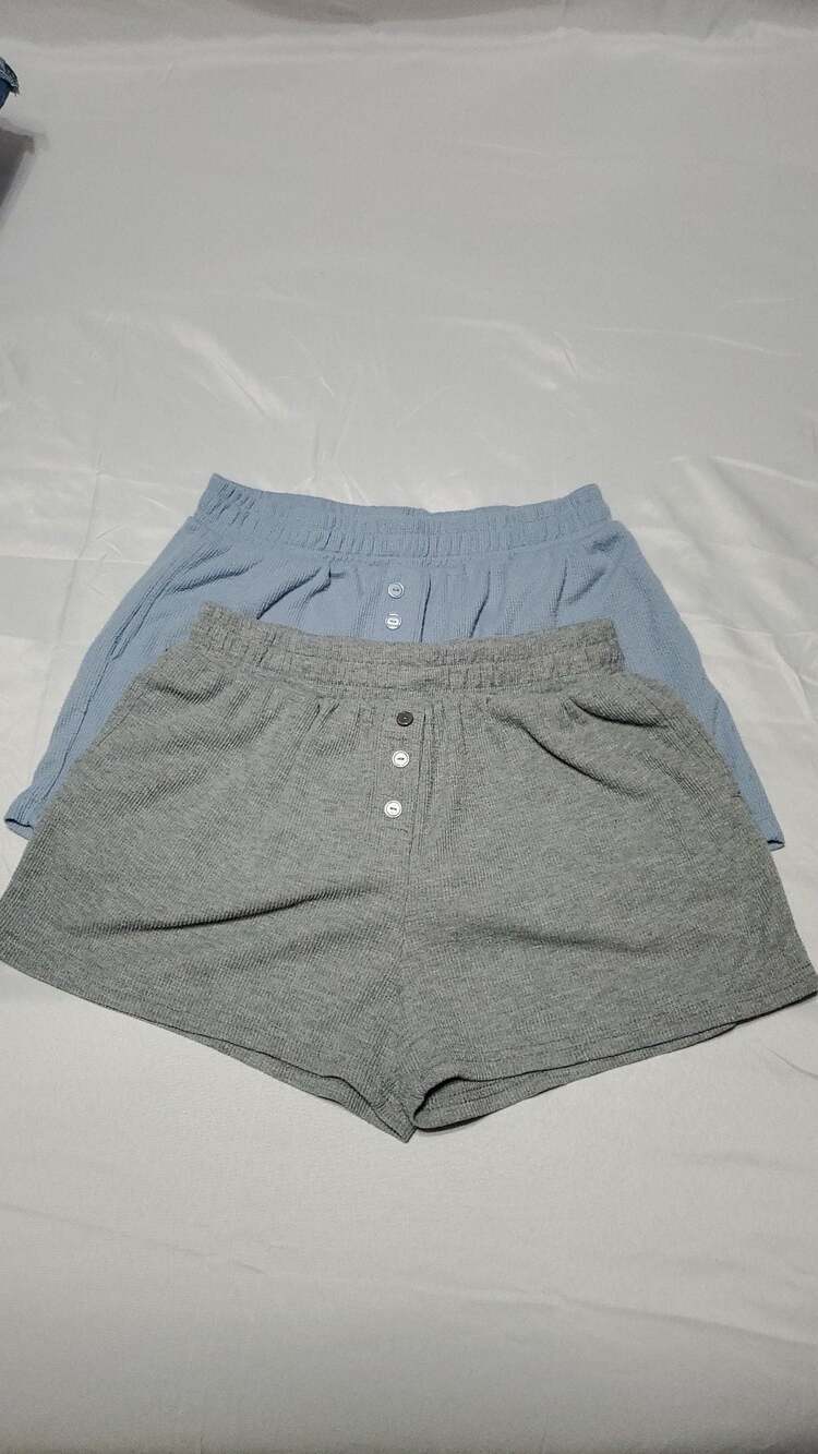 Better Together Waffle Knit Button Front Lounge Shorts 2-Pack Size L